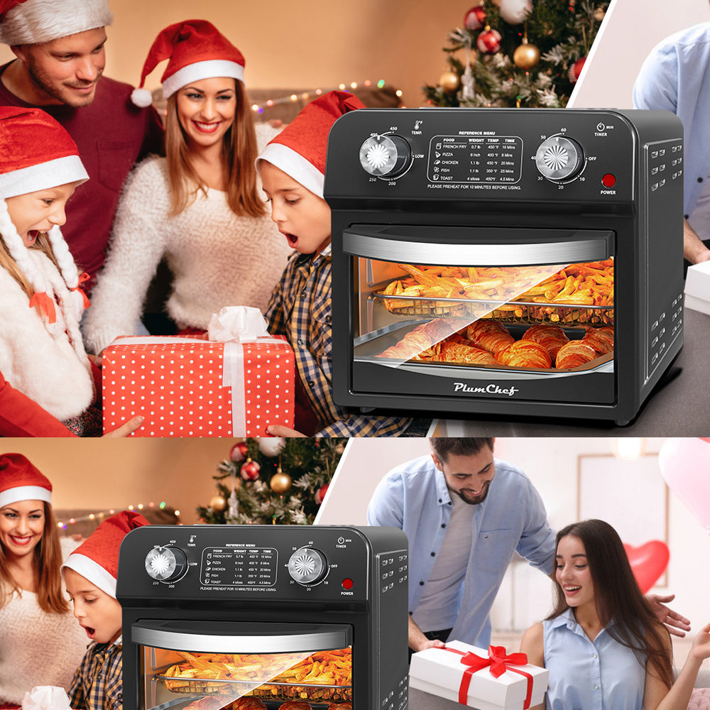 12.5 Qt Air Fryer With Dual Knob Control, Temperature Range, 60-Min Timer, Presets For French Fries, Pizza, Chicken, Fish, And Toast Healthy Oil-Free Cooking Oven