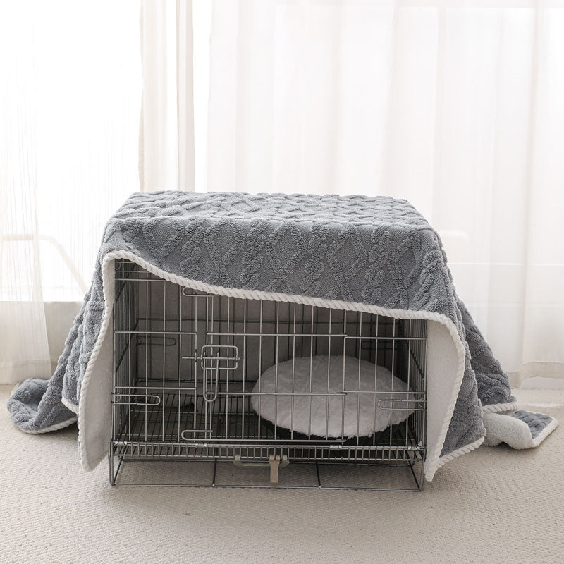 Pet Plush Blanket Thick Warm Waterproof Machine Washable Soft Cozy Winter Dog Cat Bed Throw Blanket Sleeping Quilt Pet Supplies