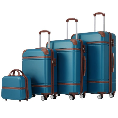 Hardshell Luggage Sets 4 Pieces 20x24x28 Luggages And Cosmetic Case Spinner Suitcase With TSA Lock Lightweight