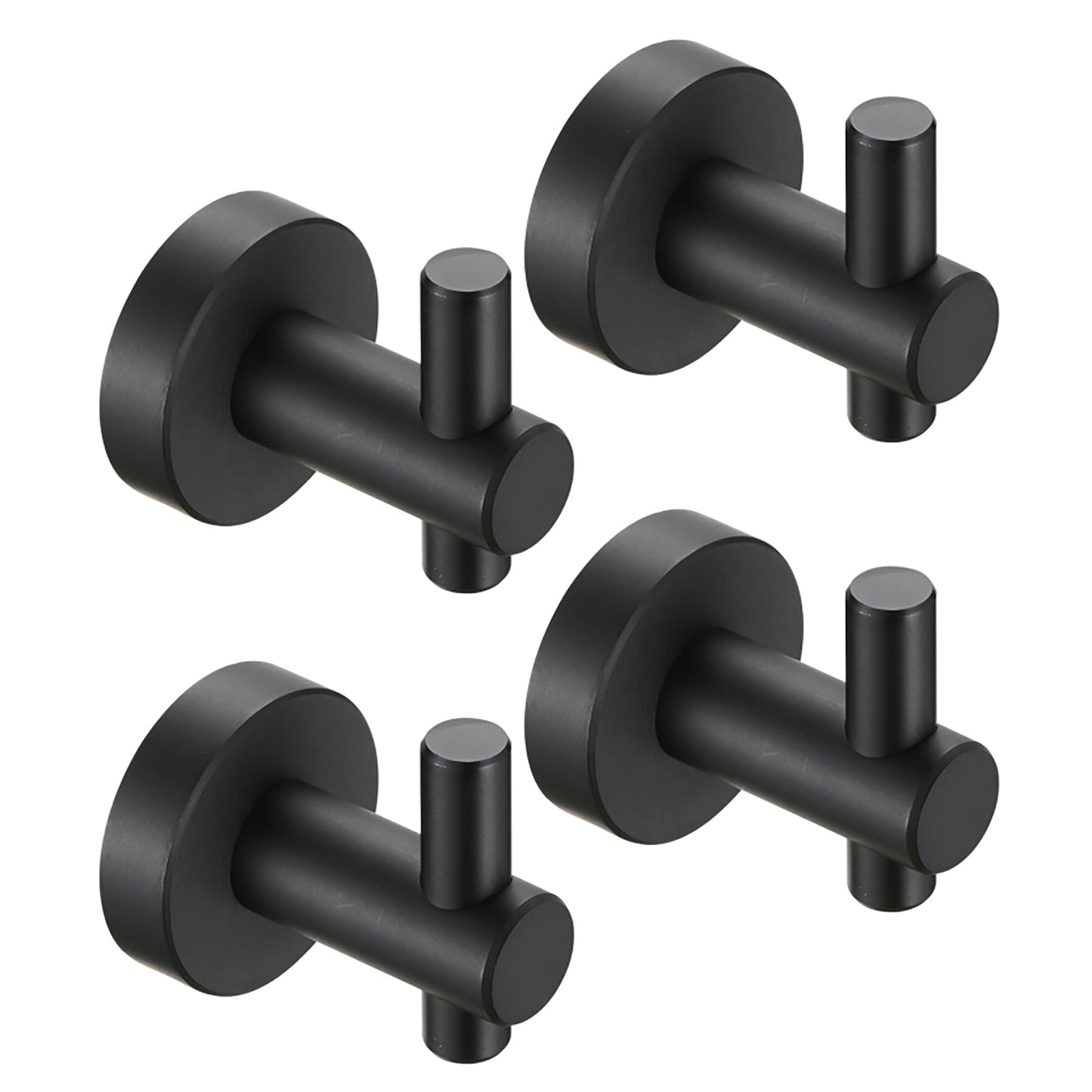 Round Base Wall Hook With Screws  Matte Black Hook, 4-piece Set, Suitable For Entry-level Shoe Cabinets, Wardrobes, Bathrooms, Bedrooms, Furniture Hardware, Cannot Be Shipped On Weekends