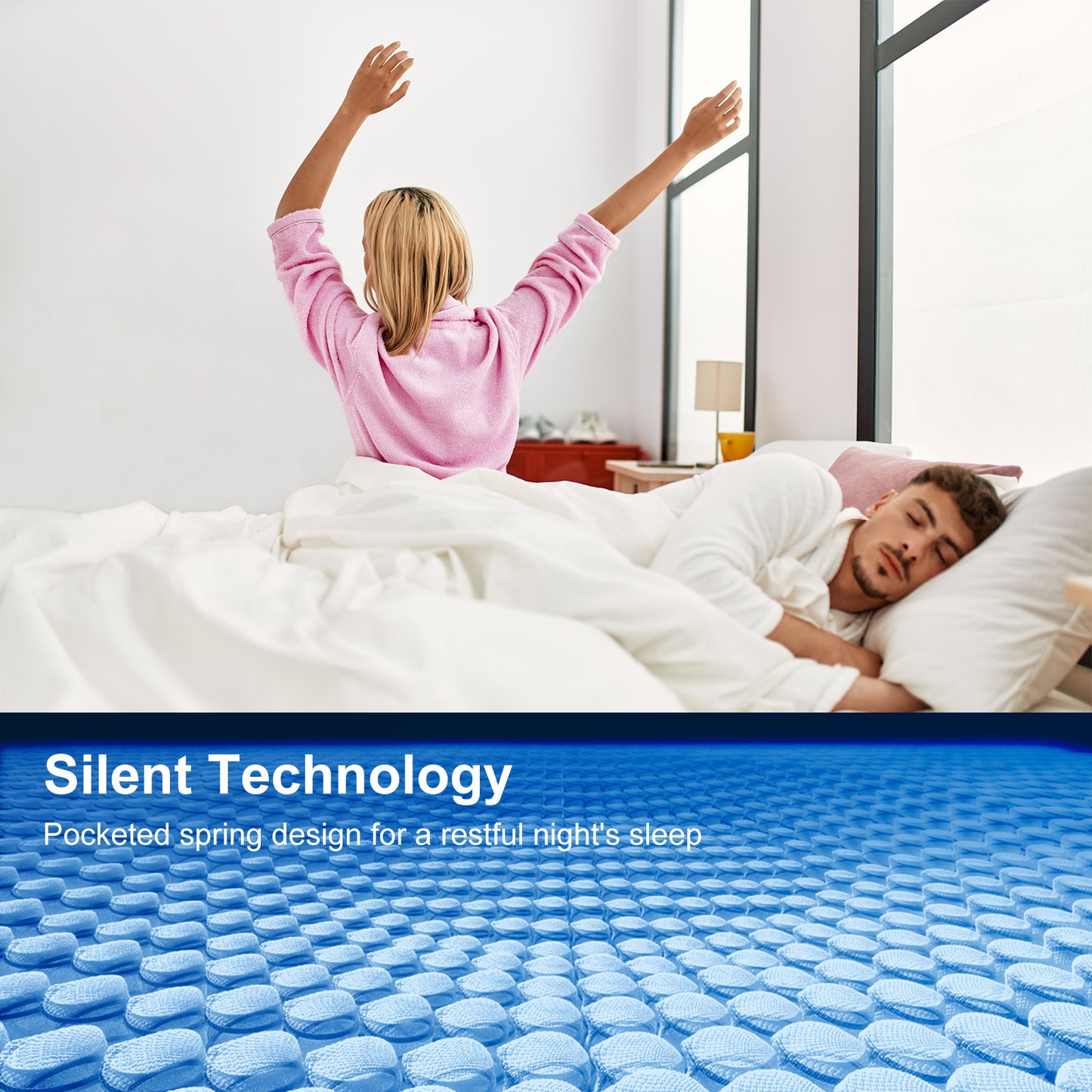 Single Bed Mattress, Hybrid Double Mattress With Bonnell Coil, High Density Foam Mattress, Boxed, Single Bed, Medium Soft, Stress Reliever