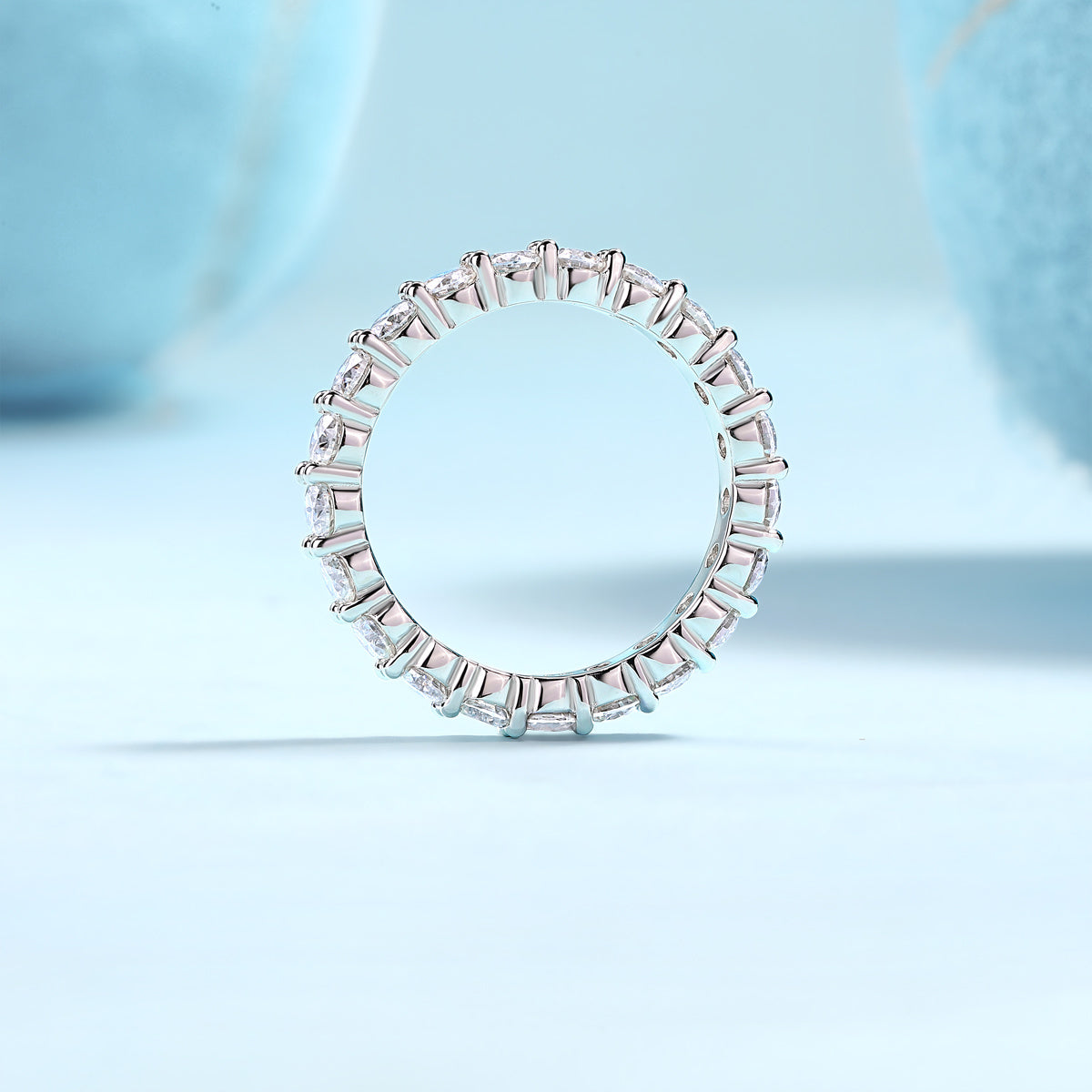 Luxury Fashion Diamond Ring, Row Diamond Ring, Moissanite Silver Ring, Jewelry