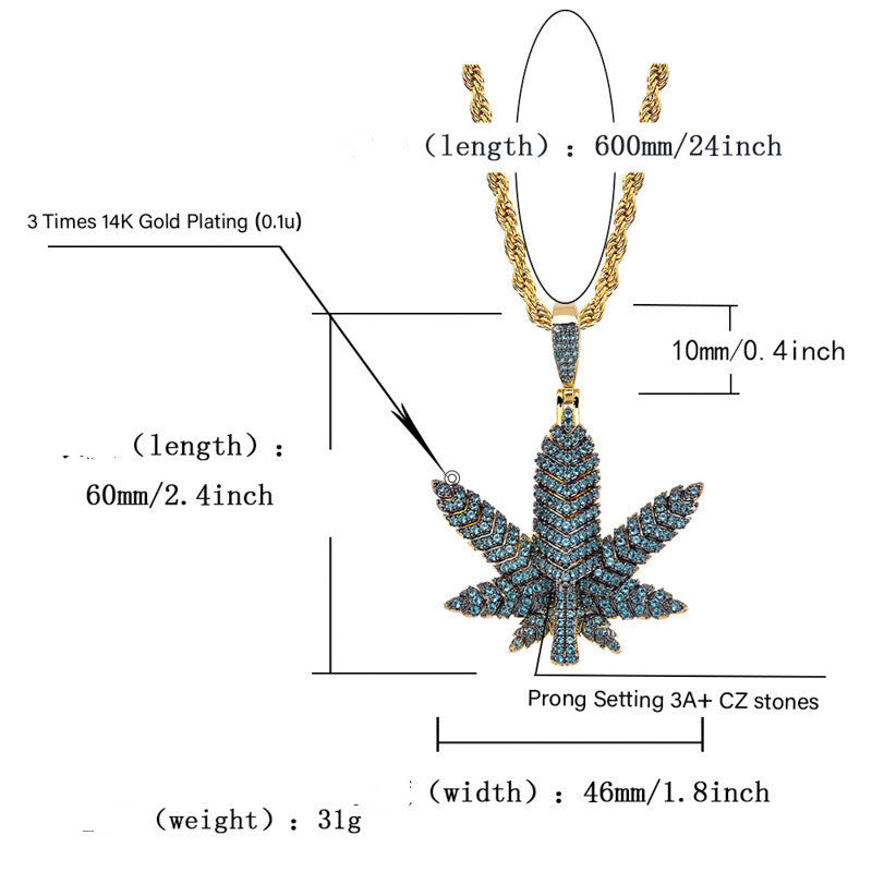 Men's And Women's Necklaces Full Of Zircon Hipsters